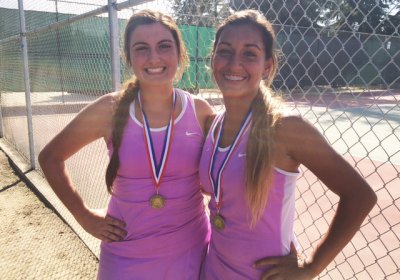 Kaitlin Raulino and Cynthia Moreno won the West Yosemite League doubles championship Friday at Golden West High School.